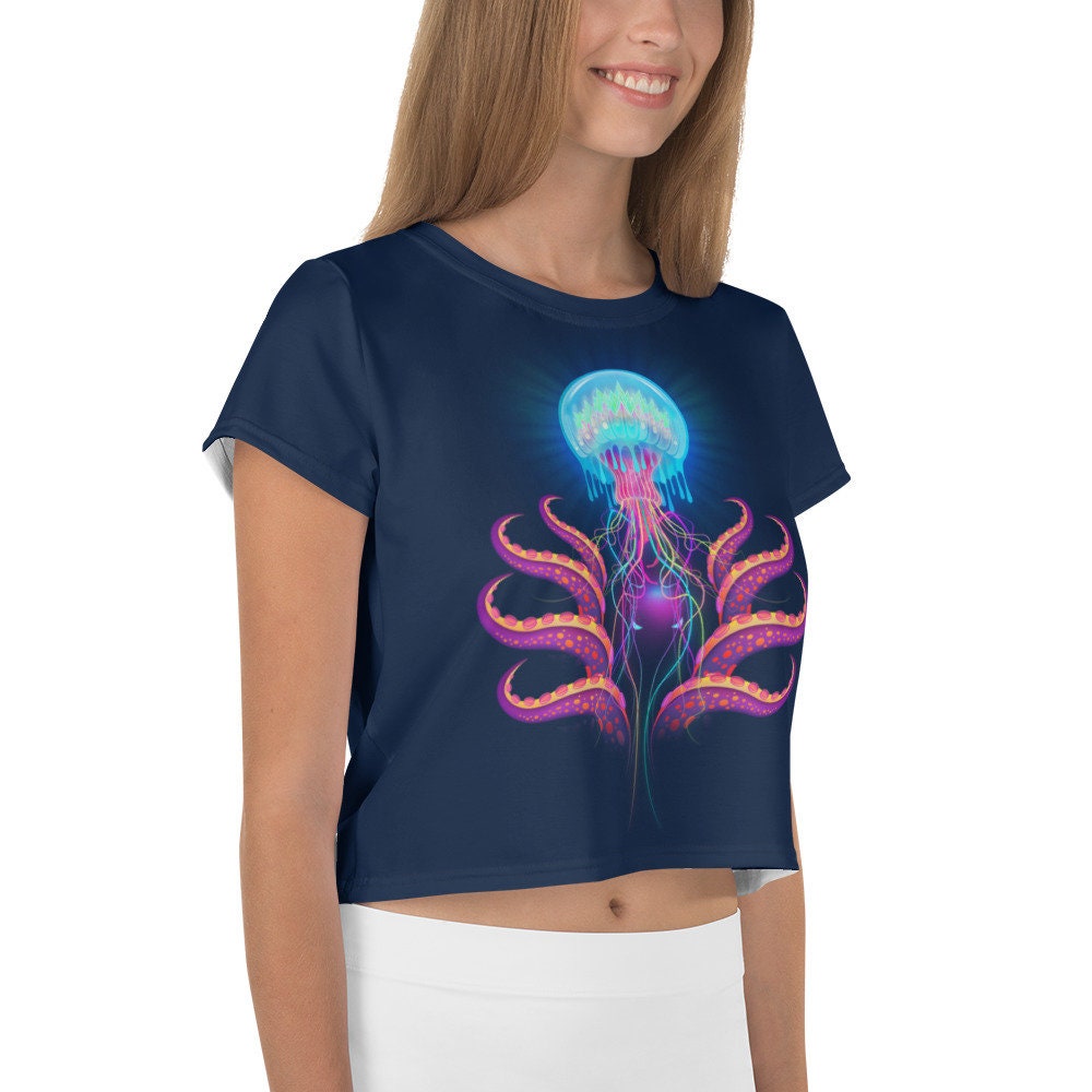 Jellyfish Tentacles - All-Over Print Crop Tee