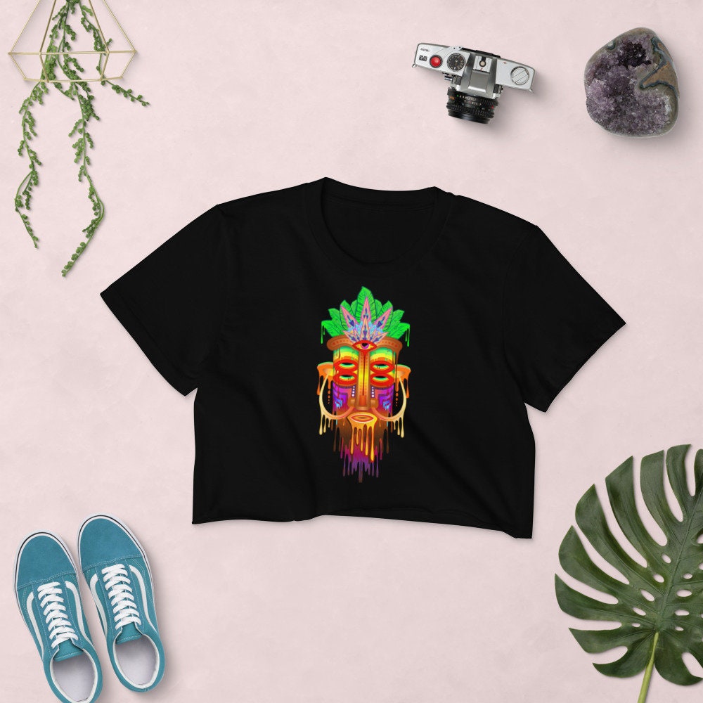 Tiki Head - Ladies Crop Top