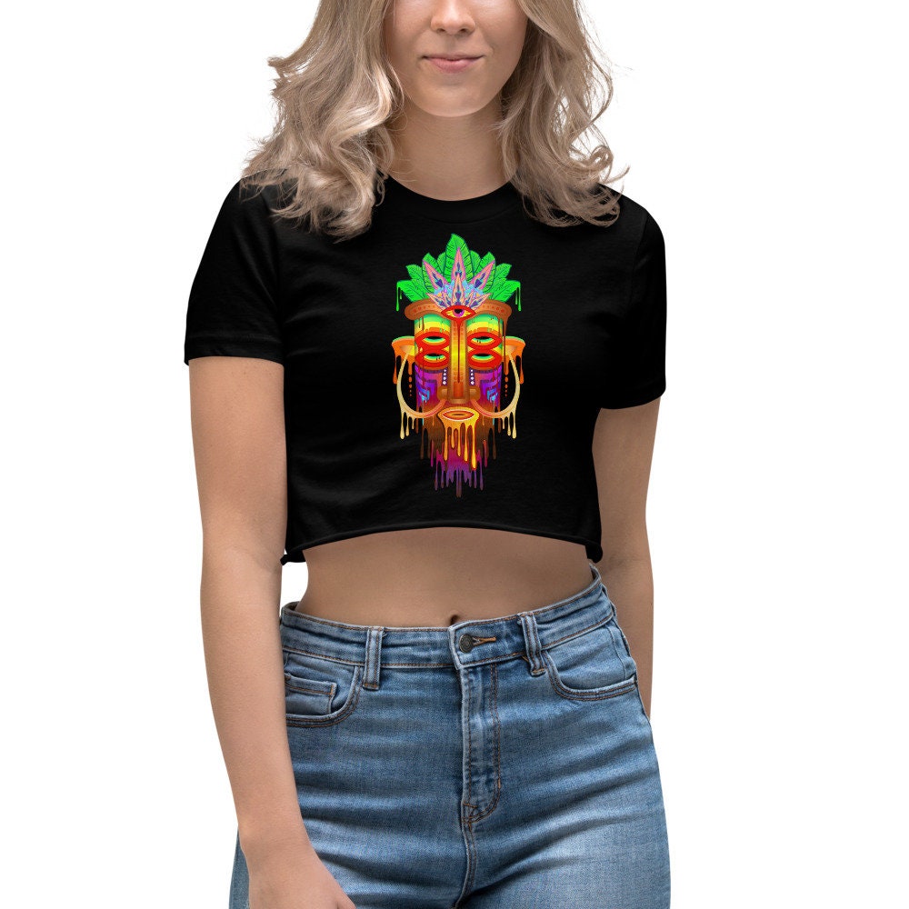 Tiki Head - Ladies Crop Top