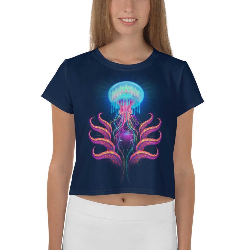 Jellyfish Tentacles - All-Over Print Crop Tee