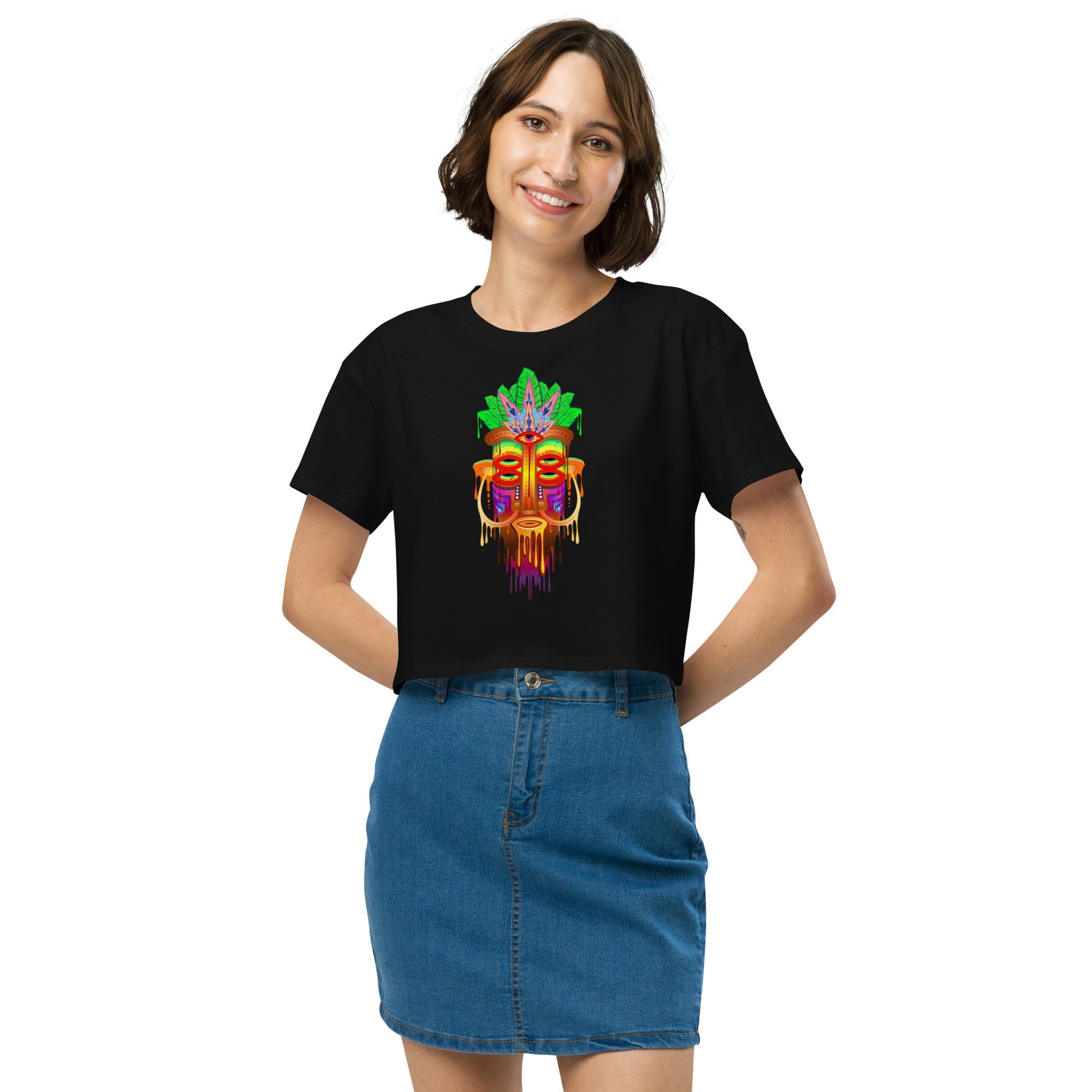 Tiki Head - Ladies Crop